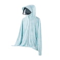 thumbnail image 2 of Sudadera con capucha de protección solar para mujer, ropa de secado rápido, fina, ligera, a prueba de sol, cómoda, prendas de vestir para golf, pesca, , Azul claro, 2XL Sunnimix Chaqueta de protección solar, 2 of 8