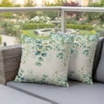 thumbnail image 3 of Sage Green Eucalyptus Leaf Outdoor Pillow Covers Pack of 2 Spring Summer Botanical Retro Waterproof Throw Pillow Covers Decorative Cushion Cases for Patio Garden Tent Balcony Couch 16x16 inch, 3 of 9