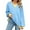 #1 BLUE, variant on Womens Long Sleeve Tops Oversized T-Shirts Crewneck Color Block Loose Shirts Casual Sweatshirts for Women Pullover Fall Clothing Outfits Tunic Tops Size L