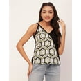 thumbnail image 2 of Moomaya Printed Spaghetti Strap Top, Sleeveless V-Neck Adjustable Tanks Camisole, 2 of 9