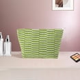 thumbnail image 5 of Unique Bargains 1 Pc Knitted Stripes Makeup Bag Green Polyester, 5 of 6