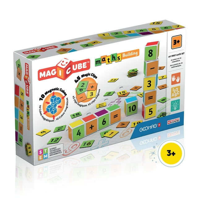 Juego magnético de construcción Geomag Magicube Math Building de 3 años o más