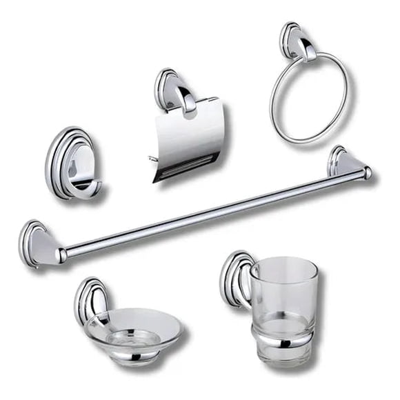 Juego de Accesorios de Baño de Acero Inoxidable - Color Cromado