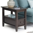 thumbnail image 2 of Warm Shaker Solid Wood 14 inch Wide Transitional Narrow Side Table in Tobacco Brown, 2 of 10