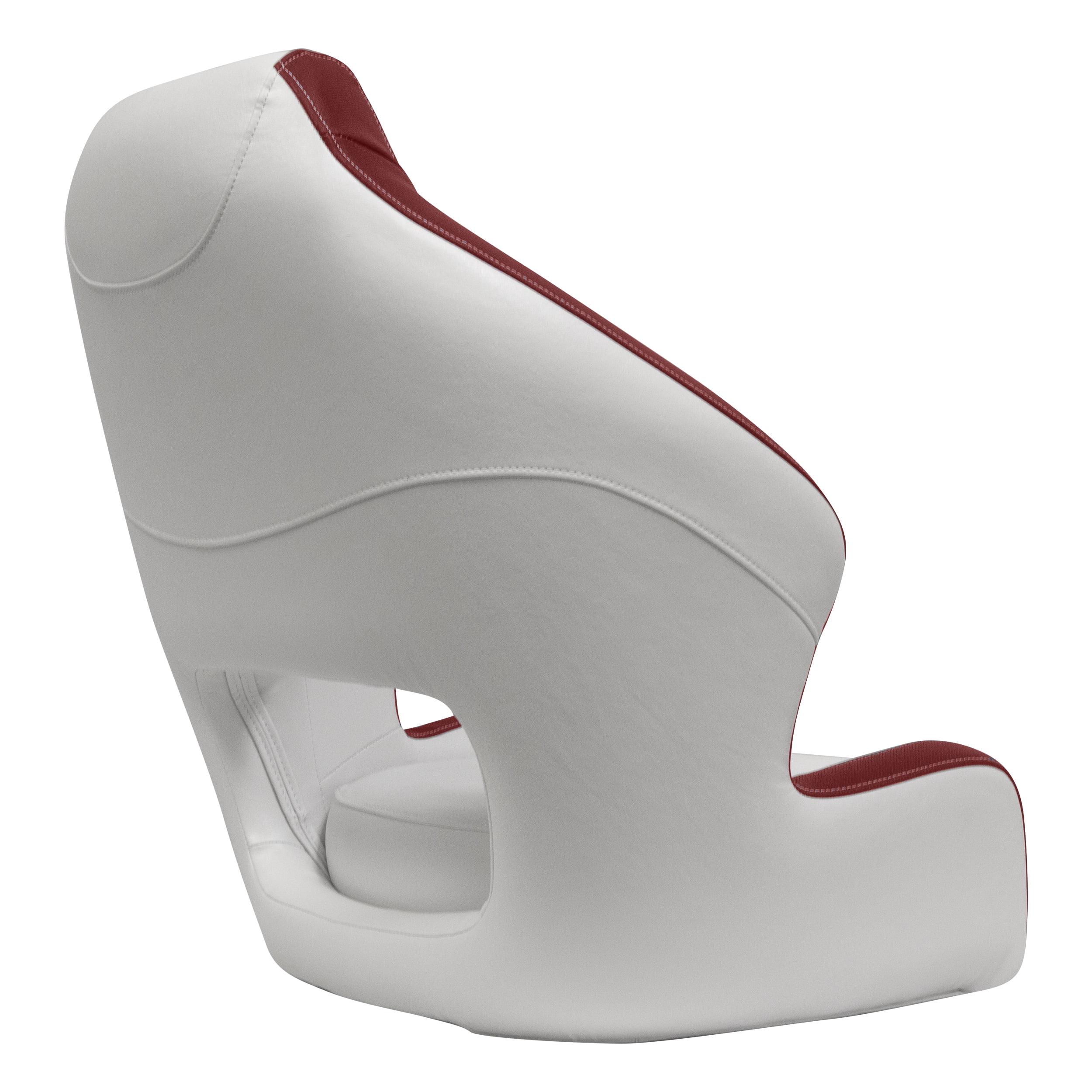 Wise DLX3338-1906 DLX Series Pontoon Bucket Seat with Flip Up Bolster - White / Crimson Red