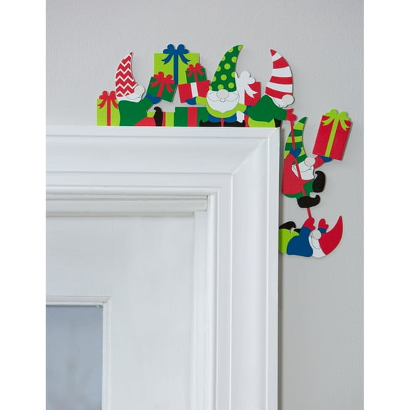 Evergreen Metal Door Frame Decor, Gnome- Indoor Christmas and Holiday Decor