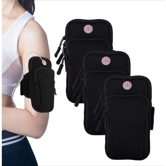 3 Pack Waterproof Phone Holder for Armband,Adjustable Running Phone Holder with Earphone Hole for Gym,Cycling & Hiking