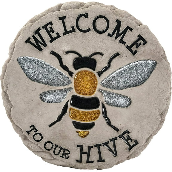 WELCOME TO OUR HIVE STEP STONE / DECORATIVE WALL PLAQUE