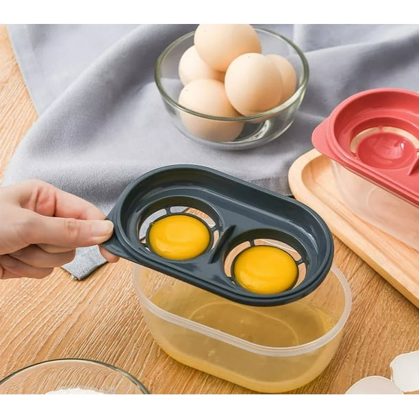 Dependable Industries Egg Separator Plastic Double Eggs Yolk White Divider with Compartment BPA