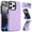Lightpurple, variant on Compatible with iPhone 16 Pro Case, with PU Leather Credit Card Holder Magnetic Back Stand Rugged Slot Mobile Flip Purse Phone Cover for iPhone 16 Pro Women Men - Black