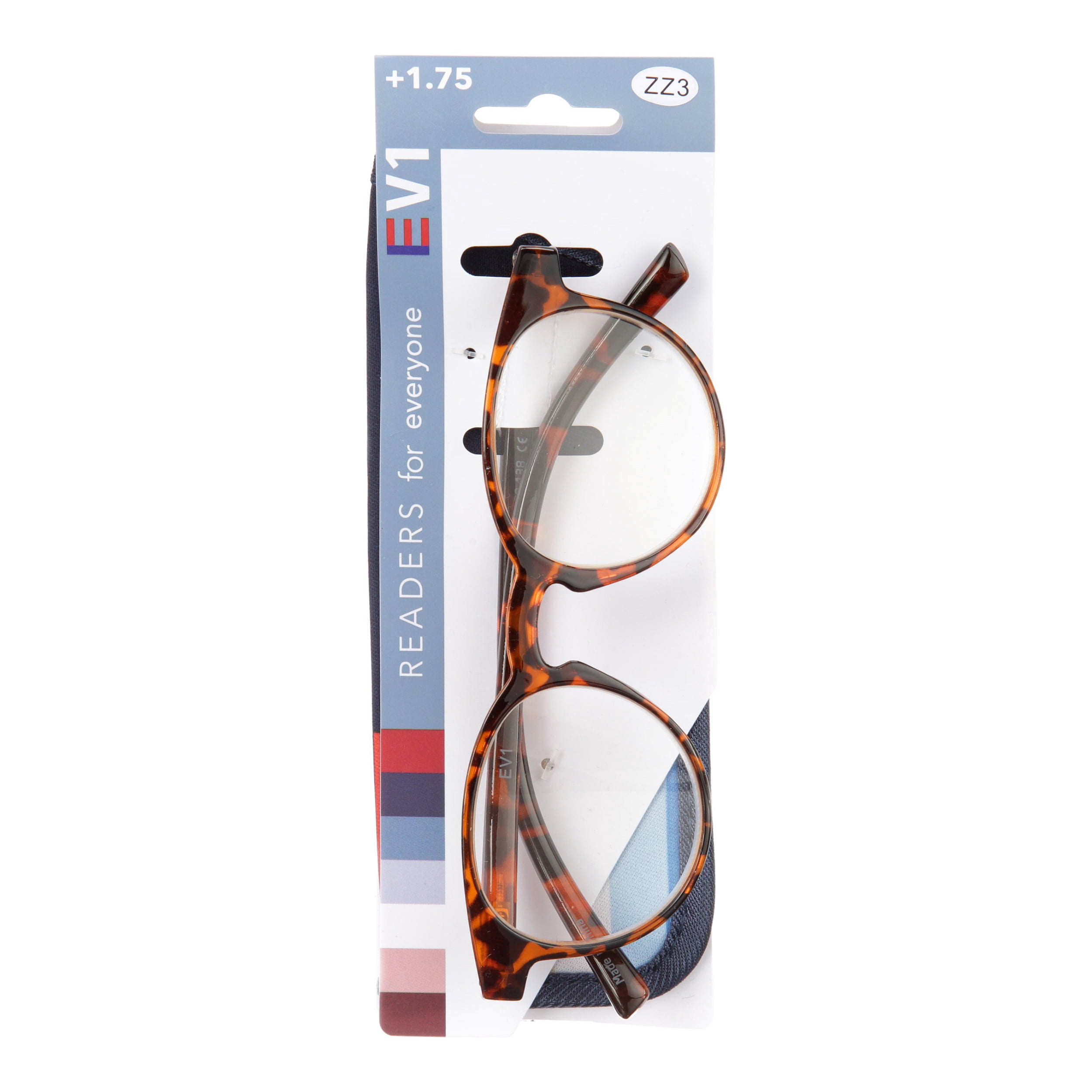 EV1 Pearl Tortoise +1.75 Reading Glasses with Case