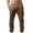 Brown, variant on Aofany Men Casual Elastic Waistband Pocket Cotton Linen Trousers Solid Drawstring Pants
