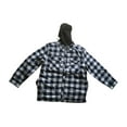 thumbnail image 2 of Boston Traders Men's Quilted Hooded Flannel Zip Up Shirt Jacket (Plaid Blue/Gray, L), 2 of 3