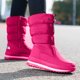 thumbnail image 4 of Botines Antideslizantes para Exteriores Mujer Botas Con Plataforma Forradas Piel Al Hasta Media Pantorrilla (Rosa 40) Rojo, 4 of 8