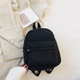 thumbnail image 4 of Mochila Color Sólido para Mujer Preppy Mini Mochila Nylon Escolar (Negro), 4 of 9