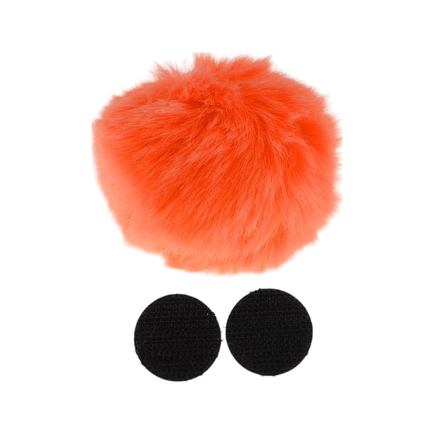 Accesorios de Casco de Motocicleta Decoración Cola Redonda para Cascos de Motocicleta Bicicleta Esquí Naranja Pegatinas de Peluche 1 Juego