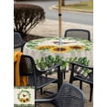 thumbnail image 5 of Outdoor Tablecloth with Umbrella Hole for Patio/Picnic/Party/Camping, Spring Eucalyptus Sunflower Waterproof Table Cloth Square Cover Washable, Farmhouse Birds Rustic Burlap (54"x 54"), 5 of 8