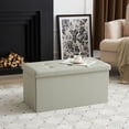 thumbnail image 3 of FCH 76*38*38cm Glossy Pull Point PVC MDF Foldable Storage Footstool Oak Gray, 3 of 8