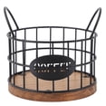 thumbnail image 2 of Soporte de Vaina de Café, Cesta de Almacenamiento de Vaina de Café Base Moderna de Madera Cesta de Alambre de Hierro A Prueba de Óxido Aperta de Ancho Para Mostrador, 2 of 7