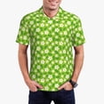 thumbnail image 3 of Balery Daisies Flowers Printed Men’s Short Sleeve Polo Shirt, Midweight Men's Shirt,Golf Polo shirts -Small, 3 of 9