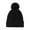 Black, variant on Mikilon Male and Female Knitted Puffball Hats Solid Color Plus Vlevet and Thicken Warm Ski Hats Comfortable Outdoor Running Hats