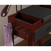 Proman Products Winston Wooden Clothes Valet Stand Organizer (Mahogany)