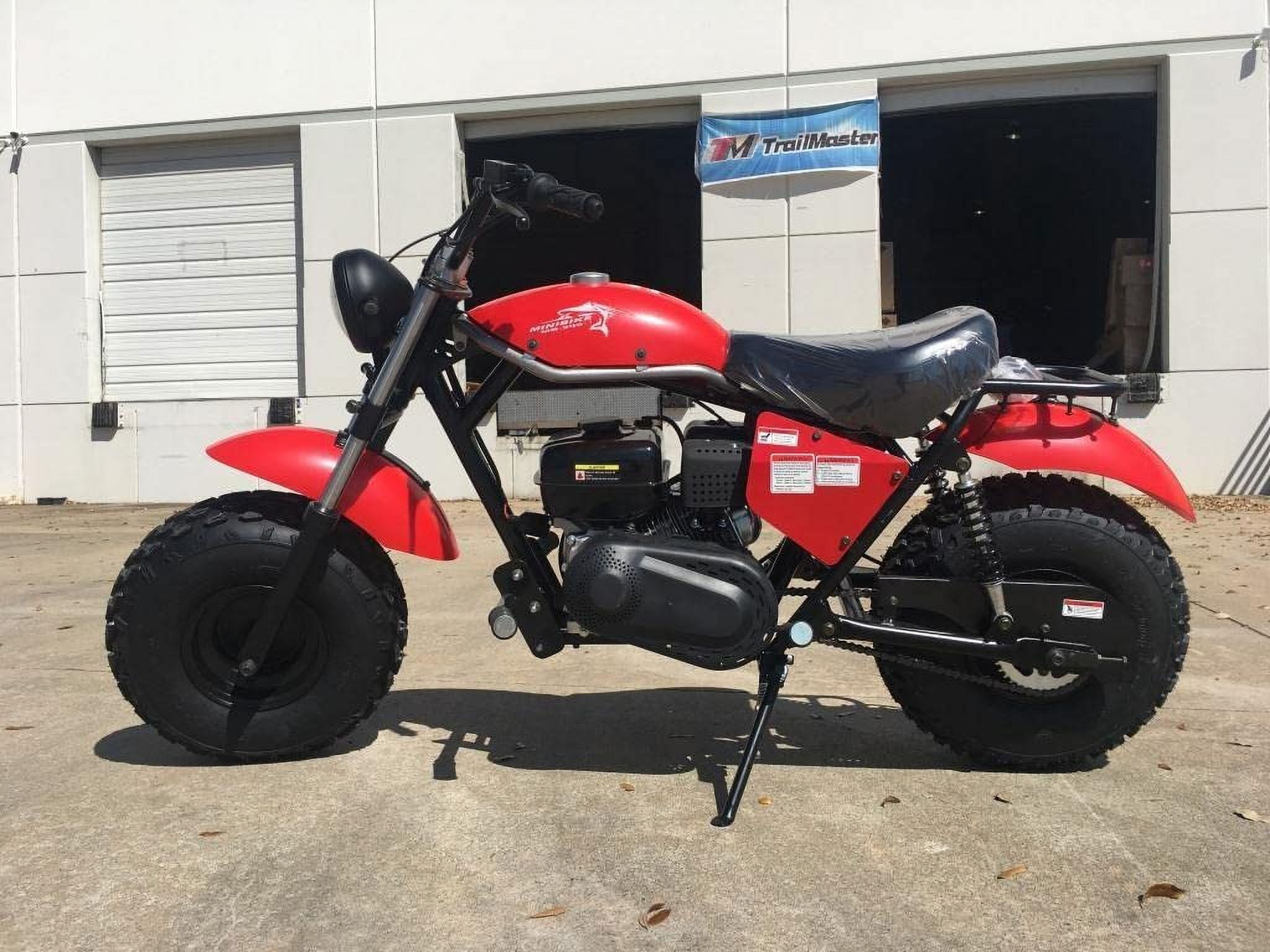 Trailmaster Mini Bike MB200 Front and Rear Shocks, Torque Converter, Final Chain Drive (Red)