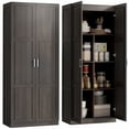 thumbnail image 2 of HOMCOM 71" Tall Kitchen Pantry Cabinet with Soft-Close Hinges, Farmhouse Freestanding Pantry Storage Cabinet with Adjustable Shelves, Espresso, 2 of 9
