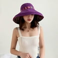 thumbnail image 5 of Mens Purple Wide Brim Sun Hat UPF 50+ Floppy Boonie Hat, Nylon Spandex Lightweight & Packable for Beach, Fishing, Hiking and Outdoor Travel,Size Free Size, 5 of 5
