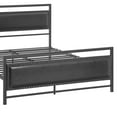 thumbnail image 2 of Saltoro Sherpi Metal Full Bed Frame with Faux Leather Upholstered Headboard, Black, 2 of 4