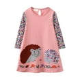 thumbnail image 2 of WOYY Toddler Girl's Long Sleeve T-Shirt Dress Cartoon Hedgehog Print Casual Dresses, 2 of 9