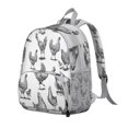 thumbnail image 2 of Small School Backpack with Rustic Hen and Rooster Illustration, Lightweight and Stylish for Daily Travel, 2 of 5