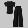 thumbnail image 5 of WXFAZCVU Girls 2 Piece Outfits Buttons Down Shirt and Elastic Waist Pants Casual Dressy Suit Size 8-9 Years, 5 of 6