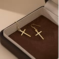 thumbnail image 4 of 925 Sterling Silver Cross Dangle Earrings for Women Teens Cross Drop Earrings Dangle, 4 of 5