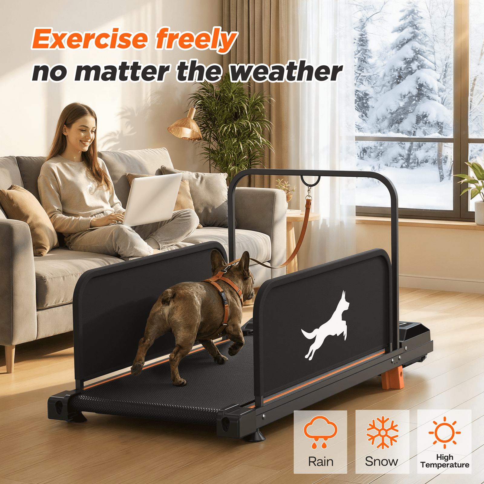 Mintazer 2-in-1 Pet & Human Treadmill, 2.5 HP Dog Treadmill with Remote Control & Incline, Black