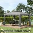 thumbnail image 6 of Outsunny 13.1'x9.8' Double Roof Gazebo Replacement Canopy Top Cover Gray, 6 of 9