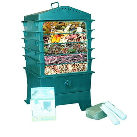 vermihut 5-tray worm compost bin, dark green - Walmart.com