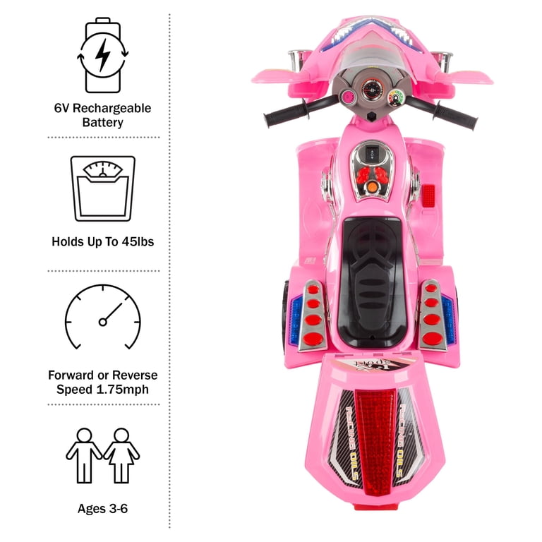 Lil' Rider Electric Motorcycle for Kids - 3-Wheel Battery-Powered