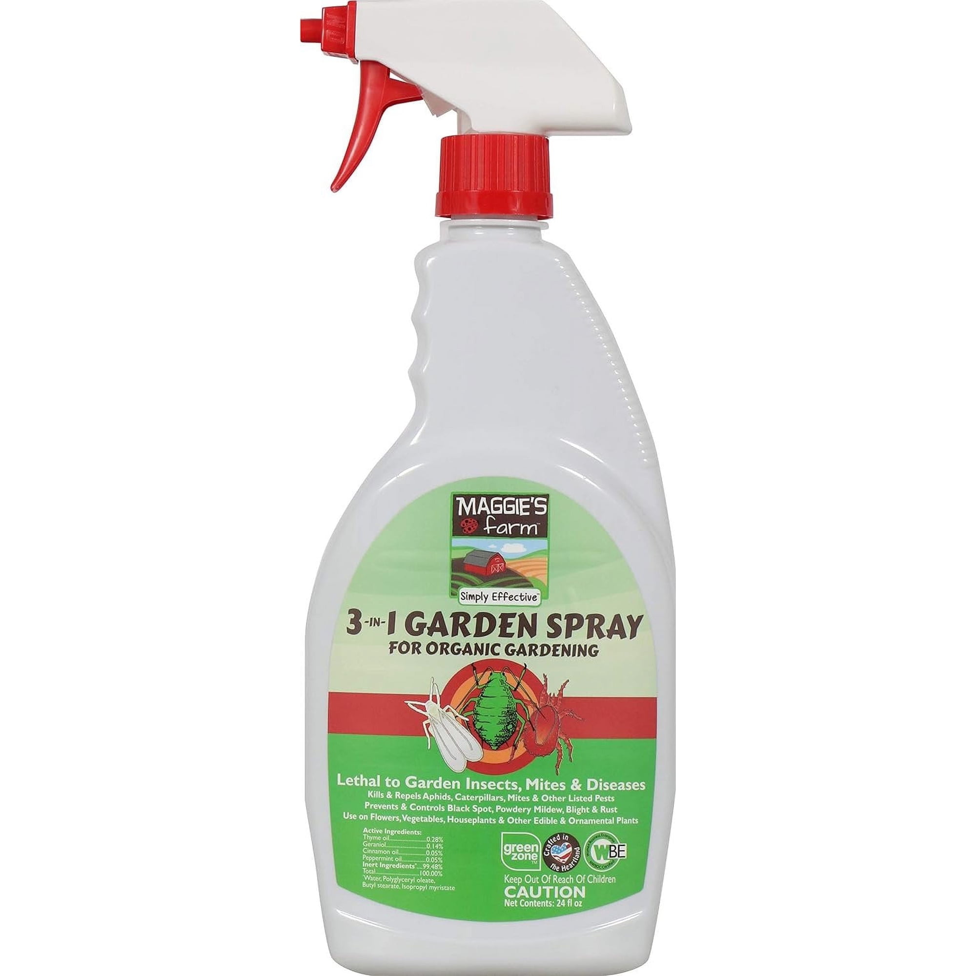 Maggie's Farm Simply Effective 3-in-1 Garden Spray - Insecticide, Plant Oil - 24 fl oz