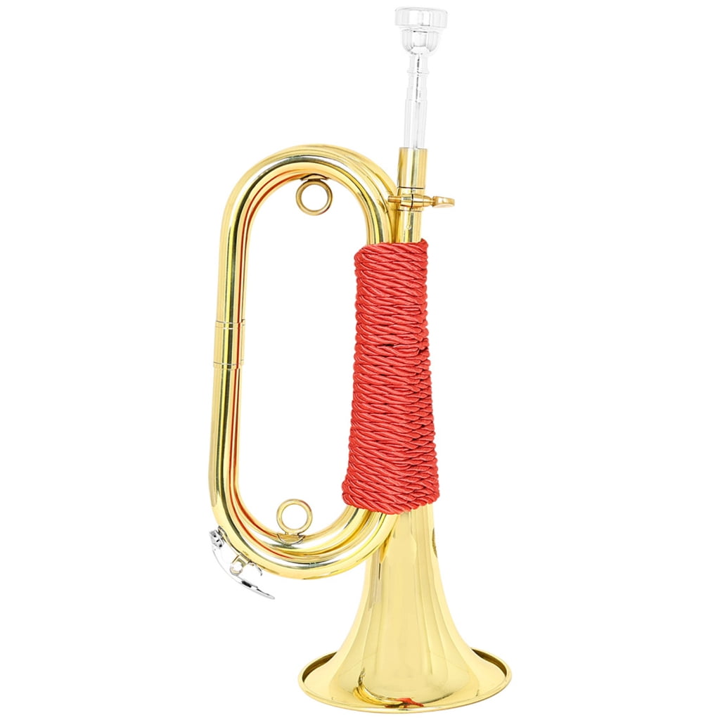 Metal Militaries Cavalry Bugle Trumpet Portables Cavalry Trumpet Brass Instrument