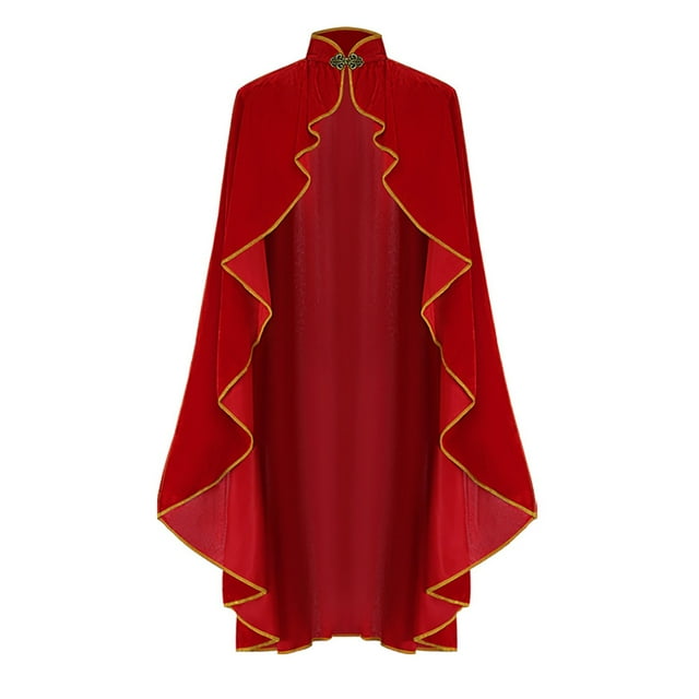 Liyamei Cape à Col Style Vintage pour Spectacle sur Scène Fête Cape Rouge Taille Unique