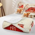 thumbnail image 4 of Erosebridal Rustic Barn Bed Spread Queen, Cow Winter Queen Coverlet Set, White Peach, 3-Piece, 1 Quilt and 2 Pillowcases, 4 of 7