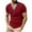 Red, variant on Large Shirts for Men, Xunlbb Men Solid Color Casual Fashion Button V-neck Short SleeveTop