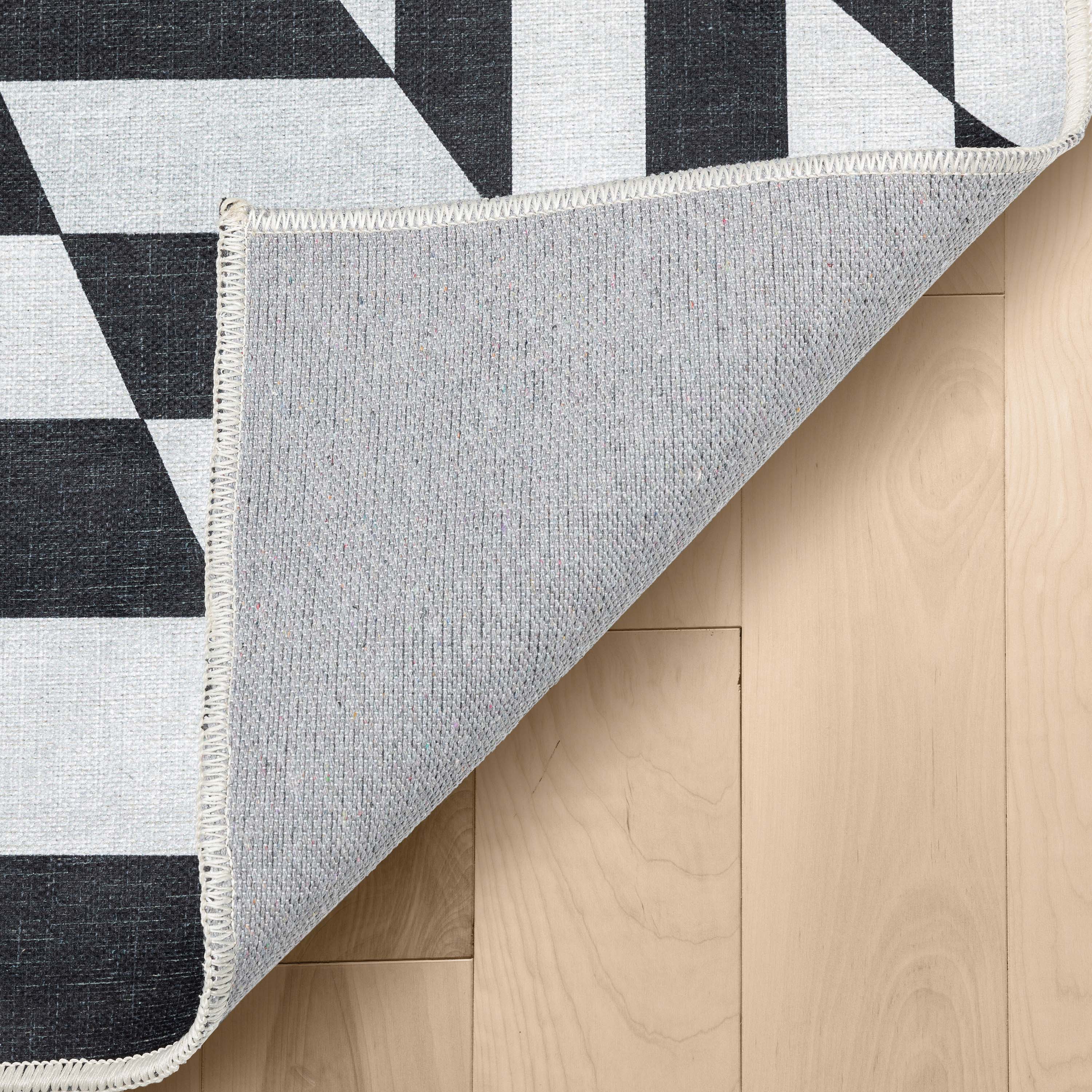 Well Woven Apollo Warp Hole Modern Checkered Black Ivory Printed Distressed Machine Washable 5' x 7' Area Rug