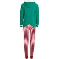 thumbnail image 6 of PJ's & Presents Boys' Christmas Pajamas - One Piece Fleece Hooded Onesie Xmas Holiday Sleepwear (4-12), 6 of 7