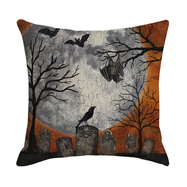 Ounissouiy Funda de almohada decorativa, decoración de Halloween, funda de almohada acogedora con patrón de calabaza, funda de cojín cuadrada para sofá, Decoración del hogar cinco SXYM42 Ounissouiy HA060851-05B