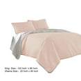thumbnail image 5 of Eva 3 Piece King Microfiber Reversible Coverlet Set, Quilted, Gray, Pink- Saltoro Sherpi, 5 of 5