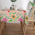 thumbnail image 3 of YFYANG Rectangular Polyester Table Cloth Hand-Painted Flowers Pattern Table Cover for Indoor Outdoor Kitchen Restaurant Table Decoration Tablecloths，54" X 72", 3 of 9