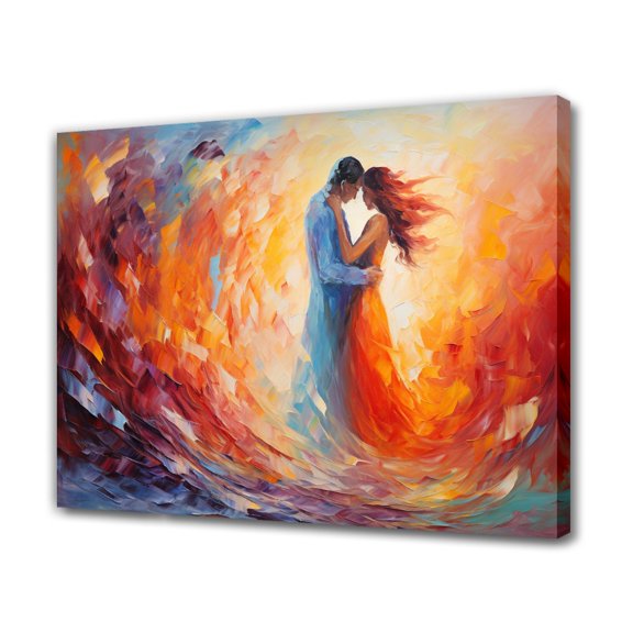 Abstract Art Modern Decorative Painting A Pair Of Lovers Members Framed Canvas Poster Bedroom Decor Sports Landscape Office Room Decor Gift,Frame-style,12x18inch(30x45cm)