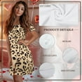 thumbnail image 5 of FKELYI Vintage Leopard Print Pajama Dress Button Down Nightgowns for Women Sleepwear Dress Breathable Nightdress Short Sleeve House Dress for Summer Spring Nightwear Dress, L, 5 of 6